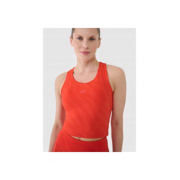Top Sport Femei  Cropped - Dublu Strat - Uscare Rapida - Sustinere Usoara - Poliester - Rosu - XS-XL - Antrenament SS25