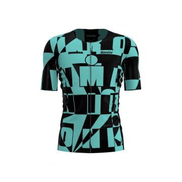 Tricou triatlon barbati  Enigma X Ironman - Negru/Turcoaz