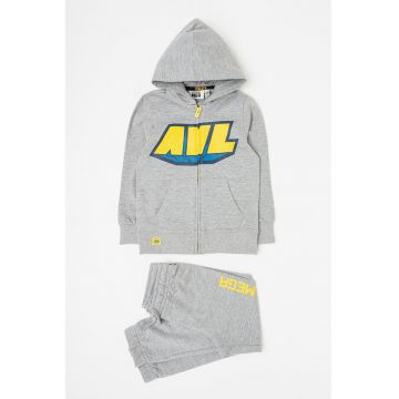 Bluza de trening de bumbac cu desene - Galben/Albastru ultramarin/Gri melange