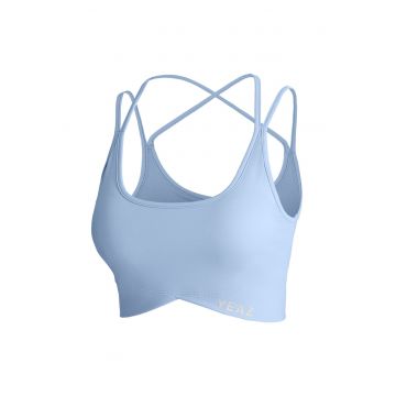 Bustiera cu bretele incrucisate pe spate pentru fitness Classy 29063 - Albastru