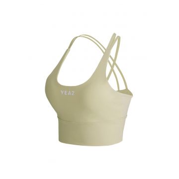 Bustiera cu burete detasabil si bretele incrucisate pe partea din spate Grace - Verde