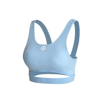 Bustiera cu decupaj frontal pentru fitness Cherie - Albastru