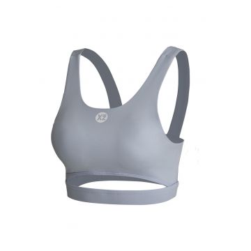 Bustiera cu decupaj frontal pentru fitness Cherie - Gri