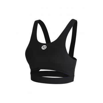 Bustiera cu decupaj frontal pentru fitness Cherie - Negru
