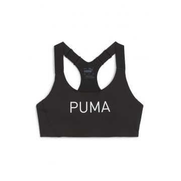 Bustiera cu imprimeu logo pentru fitness 4Keeps Eversculpt - Negru stins/Alb optic