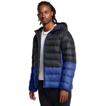 Geaca cu umplutura de puf si gluga Legend - Negru/Albastru