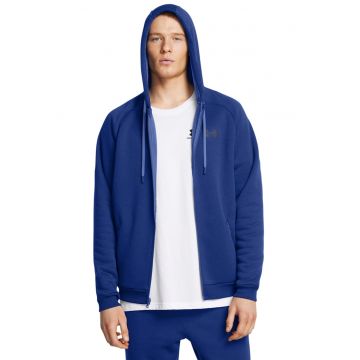Hanorac cu fermoar - pentru fitness Pro - Negru/Albastru royal