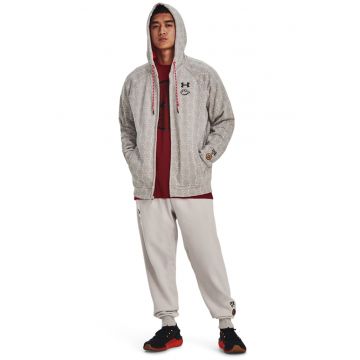 Hanorac cu fermoar si model - pentru antrenament - Alb/Grej