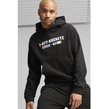 Hanorac cu logo pentru baschet Call Us Now - Negru