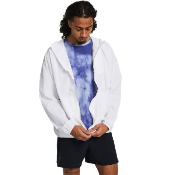 Jacheta cu gluga - pentru alergare Launch - Alb optic