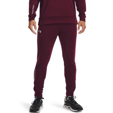 Pantaloni cu slituri cu fermoar la glezna pentru antrenament Terry - Visiniu