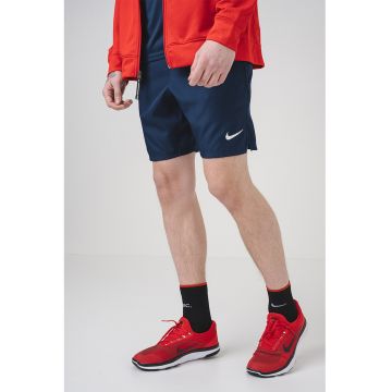 Pantaloni scurti cu buzunare laterale pentru fitness - Albastru inchis/Alb optic