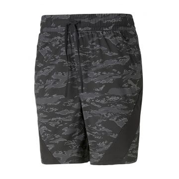 Pantaloni scurti cu imprimeu pentru fitness Train Concept - Negru/Gri inchis