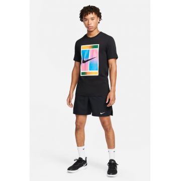 Pantaloni scurti cu tehnologie Dri Fit pentru tenis Court Victory - Alb/Negru stins