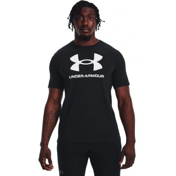 Tricou cu imprimeu logo pentru fitness - Alb/Negru