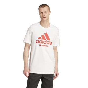 Tricou cu logo pentru fotbal - Alb/Coral