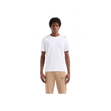 Tricou  EA7 Logo Series Back Oversize Logo - PJFFZ-6DPT06-1100 35279 - Alb/Auriu