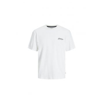 Tricou JACK &JONES Beau Frontprint 39660 - Alb