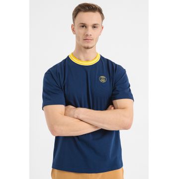 Tricou lejer pentru fotbal Premium Essential - Galben/Bleumarin