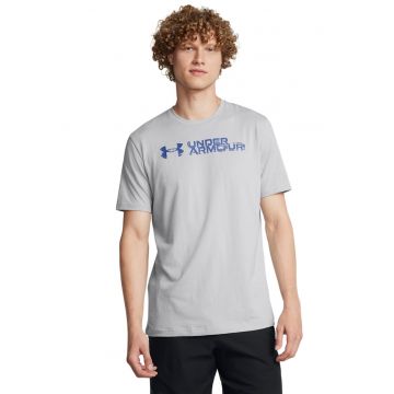 Tricou pentru fitness Sliced - Gri deschis/Albastru