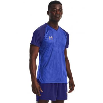 Tricou slim fit cu decolteu in V - pentru fotbal Accelerate - Albastru royal
