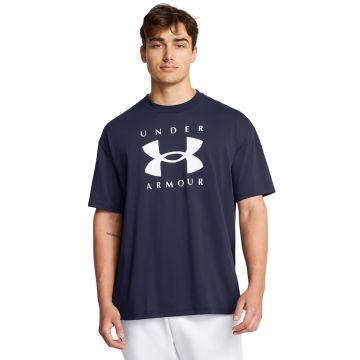 Tricou supradimensionat Heavyweight - Alb/Bleumarin