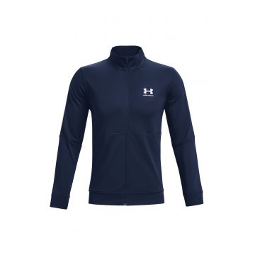 Bluza de trening din material pique si fermoar - pentru fitness - Bleumarin