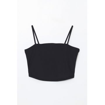 Bustiera cu decolteu patrat - Negru