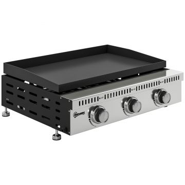 Grătar pe Gaz Outsunny, portabil de masă, cu tavă pentru grăsime, culoare neagră. | Aosom Romania