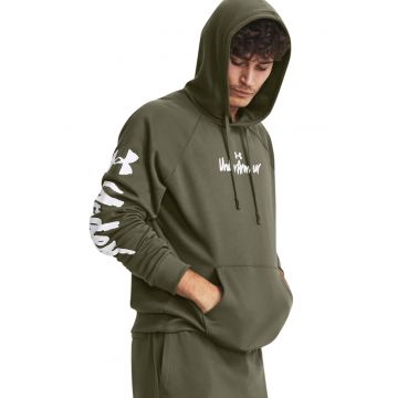 Hanorac cu maneci raglan - pentru fitness Rival Fleece Graphic HD - Alb/Kaki