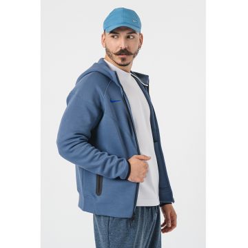 Hanorac din amestec de bumbac cu fermoar - pentru fotbal - Albastru prafuit