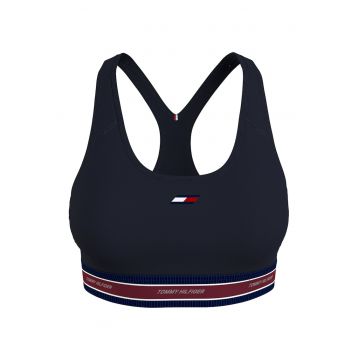Tommy Jeans - Bustiera cu sustinere medie si spate decupat - pentru fitness - Bleumarin