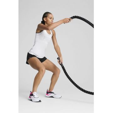 Top slim-fit pentru fitness STRONG - Alb