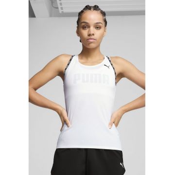 Top slim-fit pentru fitness STRONG - Alb