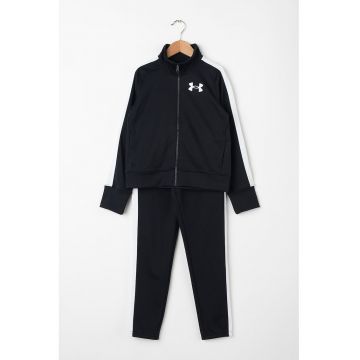 Trening cu fermoar si benzi laterale contrastante pentru fitness21` - Negru