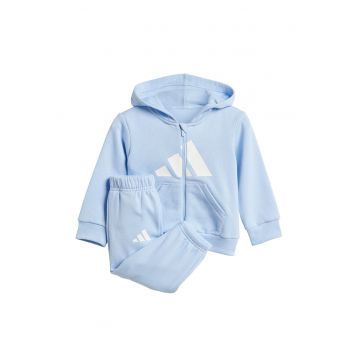 Trening din amestec de bumbac cu fermoar - Alb/Albastru pastel