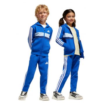 Trening din amestec de bumbac cu logo - Albastru royal/Alb optic