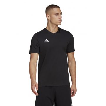 Tricou cu decolteu in V si logo pentru fotbal - Negru