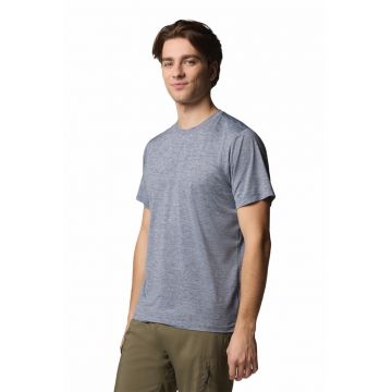 Tricou cu decolteu la baza gatului - pentru trekking - Albastru melange