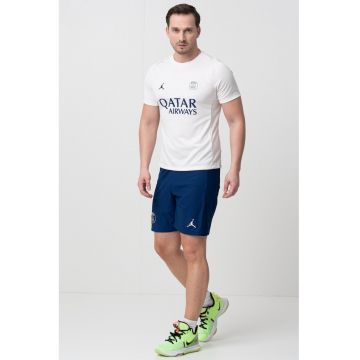 Tricou cu decolteu la baza gatului si imprimeu - pentru fotbal Performance - Alb