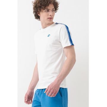 Tricou cu logo pentru fitness - Alb/Albastru royal