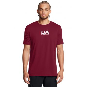 Tricou cu logo pentru fitness - Alb/Visiniu