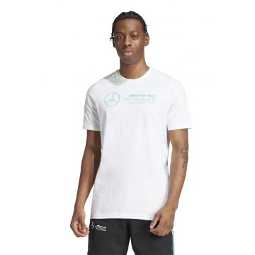 Tricou din bumbac pentru fitness Mercedes - AMG Petronas Formula 1 - Turcoaz/Alb optic