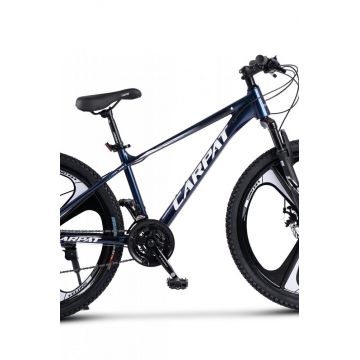 Bicicleta MTB Carpat Evolution C26313M AlbastruCameleonAlb 26 inch, cadru din aluminiu, frana mecanica pe disc, suspensie pe arc