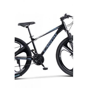 Bicicleta MTB Carpat Evolution C26313M NegruGriAlb 26 inch, cadru din aluminiu, frana mecanica pe disc, suspensie pe arc