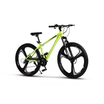 Bicicleta MTB Carpat Evolution C27313M VerdeAlb 27.5 inch, cadru din aluminiu, frana mecanica pe disc, suspensie pe arc