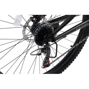 Bicicleta MTB-Full Suspension Velors Trail 2.7 V27271D VerdeNegru 27.5 inch, echipare Shimano, 21 viteze, manete secventiale, frane disc mecanice