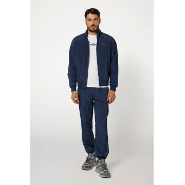 Bluza de trening cu fermoar si buzunare oblice - Bleumarin