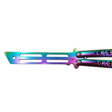 Briceag de antrenament, model fluture, Rainbow Stylish, 23.5 cm, multicolor, husa inclusa