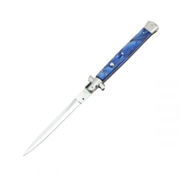Cutit automat Blue Marble, lama stiletto, 23 cm